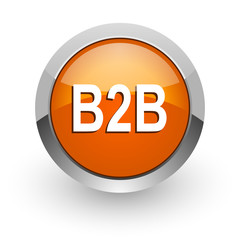 b2b orange glossy web icon
