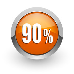 90 percent orange glossy web icon