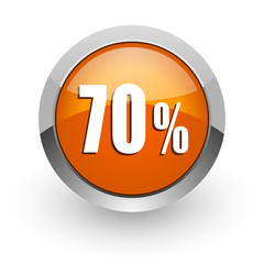 70 percent orange glossy web icon