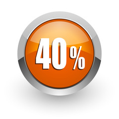 40 percent orange glossy web icon