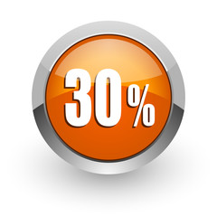 30 percent orange glossy web icon
