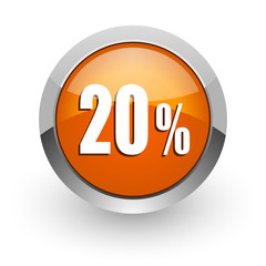 20 percent orange glossy web icon