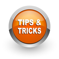 tips tricks orange glossy web icon