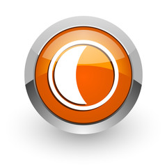 moon orange glossy web icon
