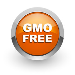 gmo free orange glossy web icon