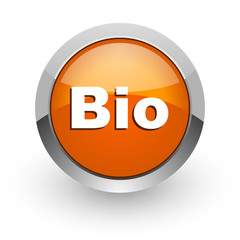 bio orange glossy web icon