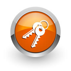 keys orange glossy web icon