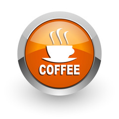 espresso orange glossy web icon