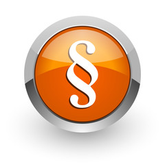 paragraph orange glossy web icon