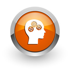 head orange glossy web icon