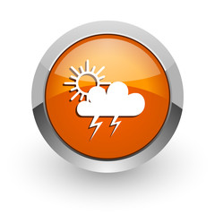 storm orange glossy web icon