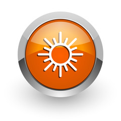 sun orange glossy web icon