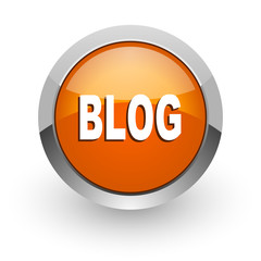 blog orange glossy web icon