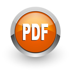 pdf orange glossy web icon