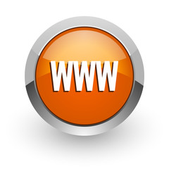 www orange glossy web icon