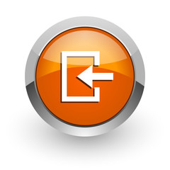 enter orange glossy web icon