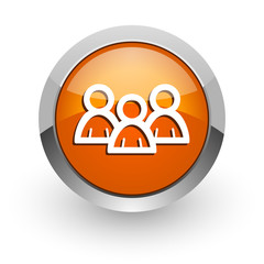 forum orange glossy web icon