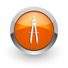 learning orange glossy web icon