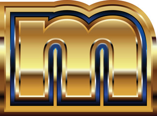 Golden Font Letter m