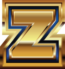 Golden Font Letter z