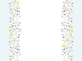 抽象的でモダンな植物パターンのフレーム