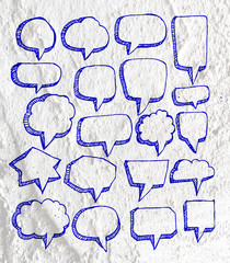 Speech Bubble background design on Cement wall texture backgroun