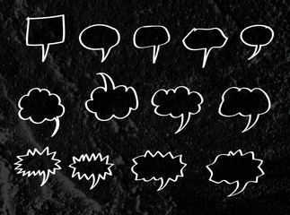 Speech Bubble background design on Cement wall texture backgroun