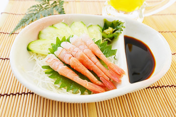 新鮮な刺身甘エビ