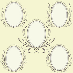 Oval Floral frames ornament