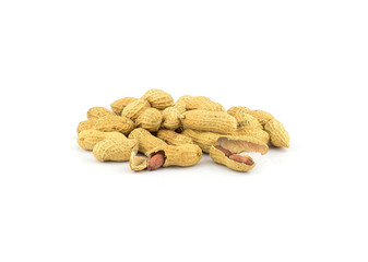 Peanuts Isolated on a white background.