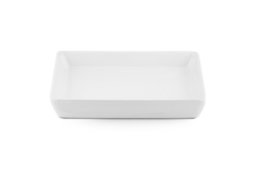White square plate on white background