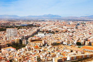 Fototapeta na wymiar general view of Alicante cityscape with arena