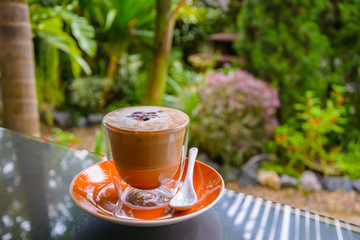 Hot coffee.