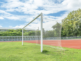 Fototapeta premium soccer goal in field