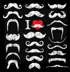 Moustaches set. Design elements.