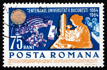 Postage stamp Romania 1964 Women Students in Laboratory