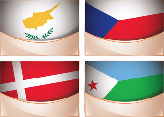 Flags illustration, Cyprus, Czech Republic, Denmark, Djibouti
