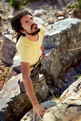 Naklejka premium He's ready to climb