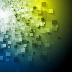 Abstract tech squares vector bright background