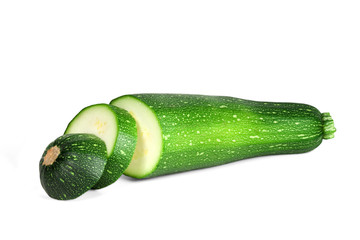 Fresh vegetable marrow. Isolated on white