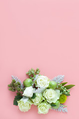 バラ　木の実　ブーケ　背景素材