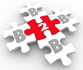 B2B Puzzle Pieces Business to Business Connections Networking