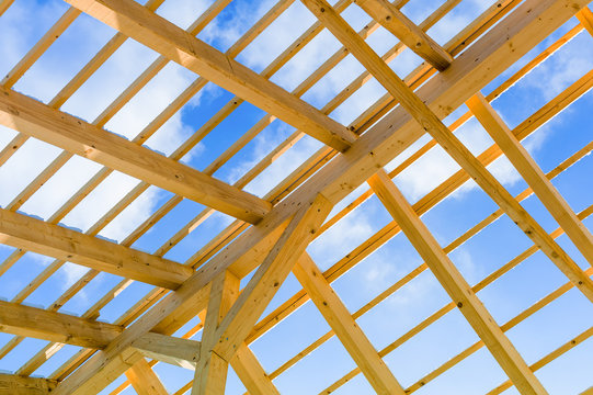 Dachkonstruktion aus Holz