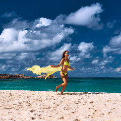 Fototapeta na wymiar Woman with sarong at beach