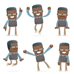 set of teacher character in different poses