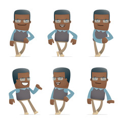 set of teacher character in different poses