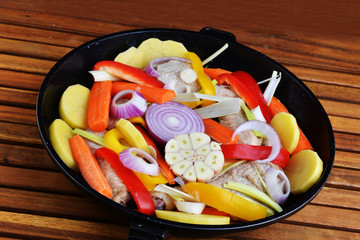 vegetables and chicken