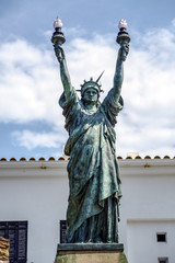 Fototapeta na wymiar Statue of liberty in Cadaques, Spain