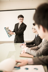 Business man making a presentation at the office