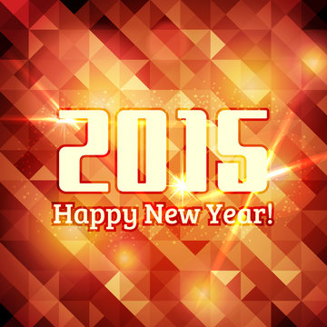 Happy new year 2015,vibrant red hot orange background